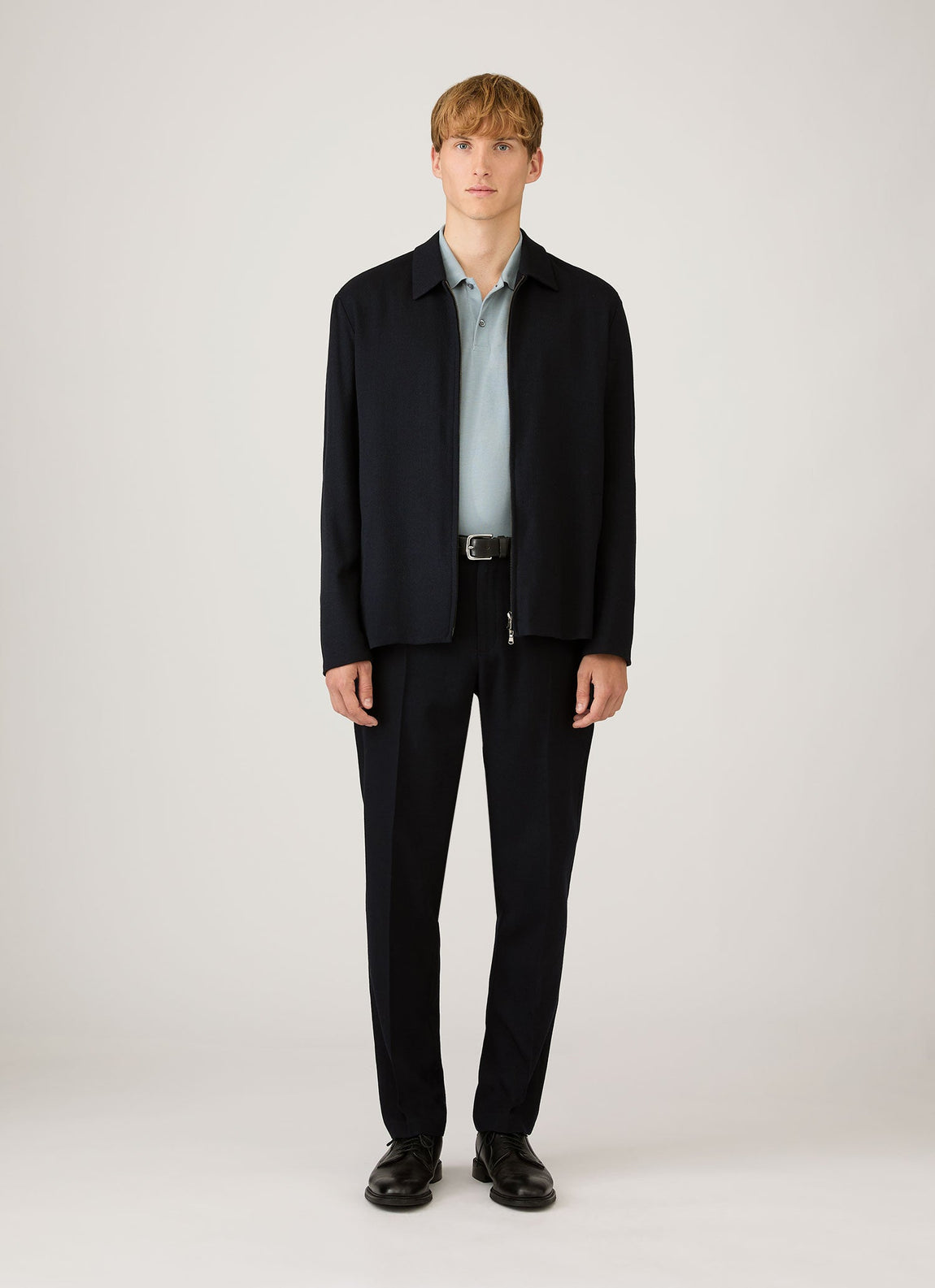 Men's Piqué Polo Shirt in Stone Blue