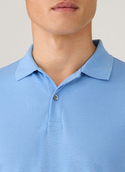Men's Piqué Polo Shirt in Azure Blue