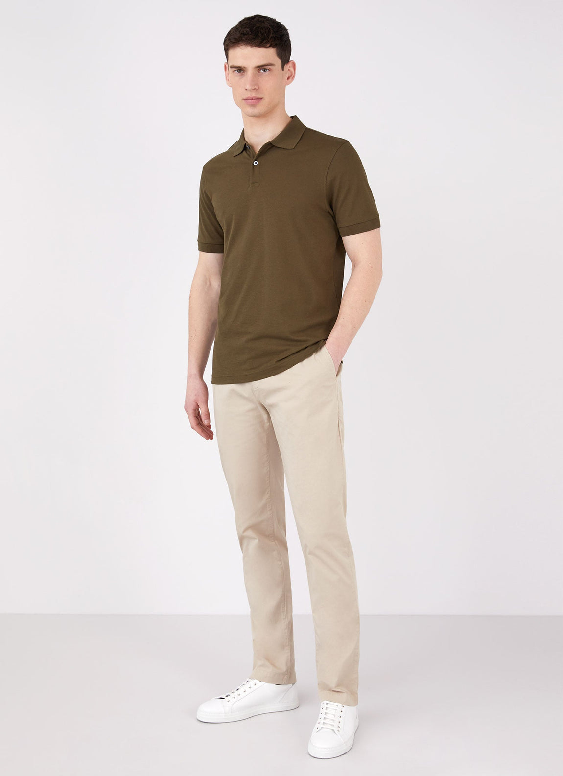 Men's Piqué Polo Shirt in Dark Moss