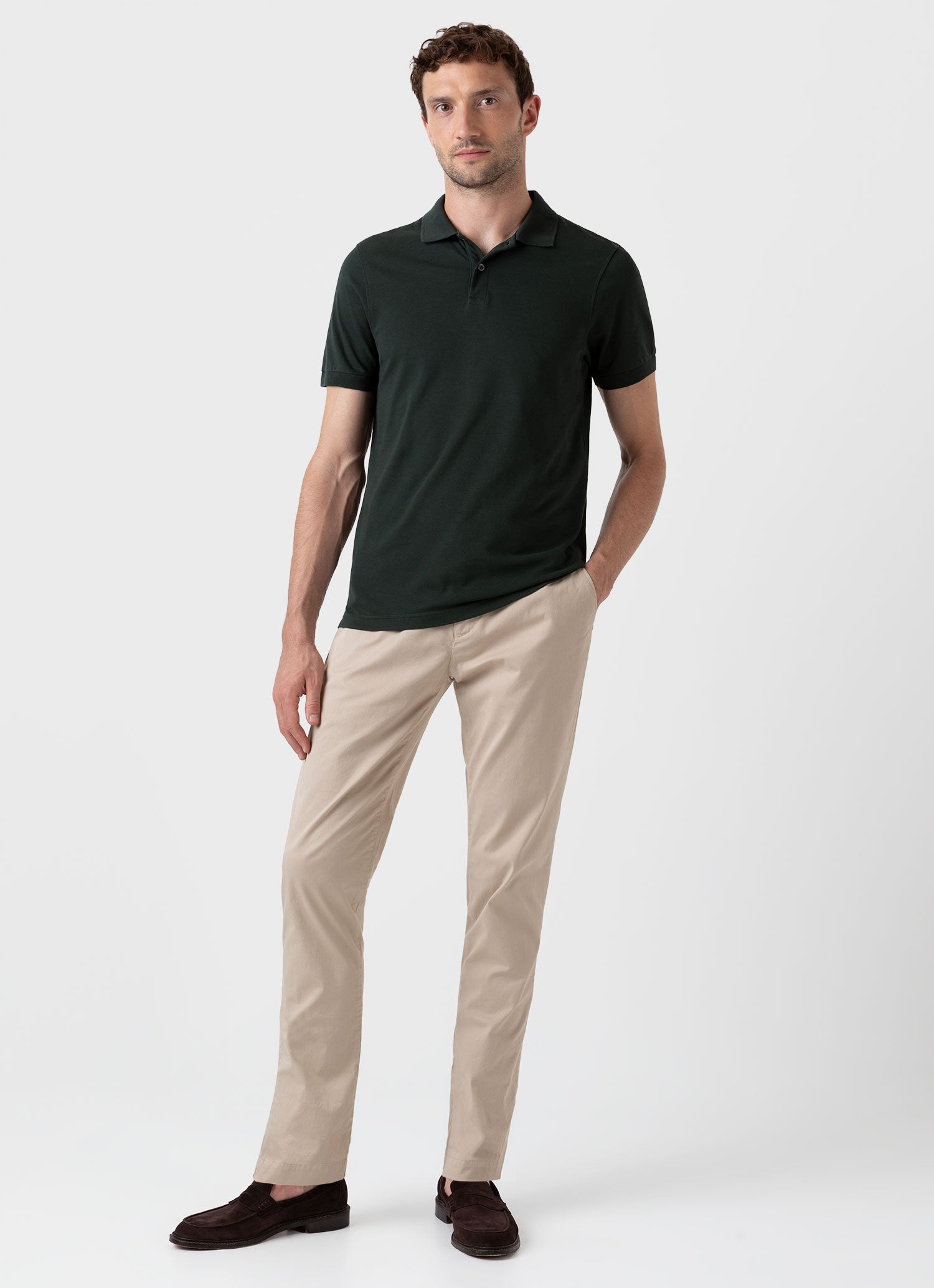 Men's Piqué Polo Shirt in Seaweed