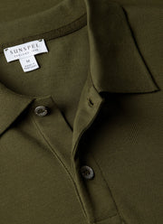 Men's Piqué Polo Shirt in Deep Olive