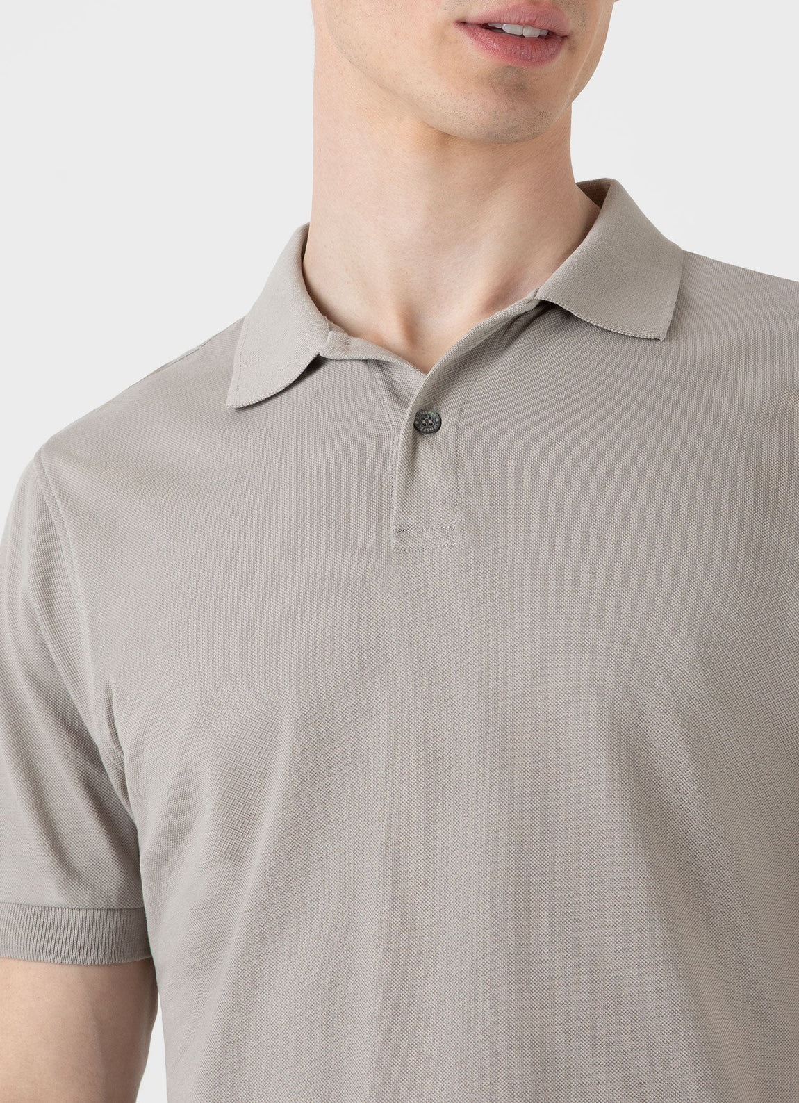 Men's Piqué Polo Shirt in Mid Grey