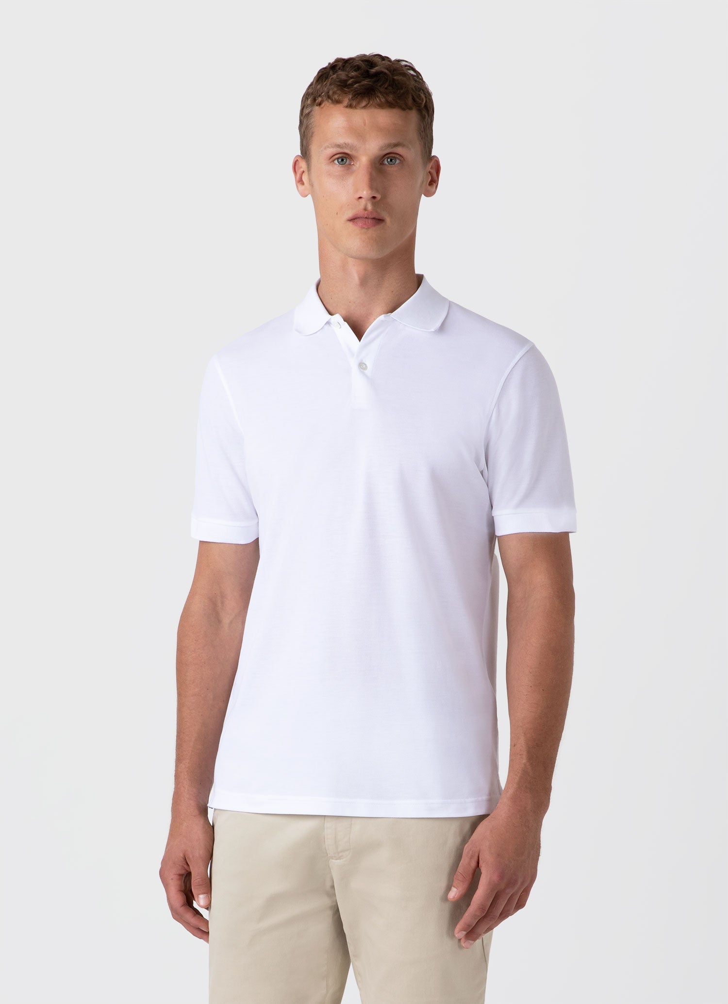 Men's Piqué Polo Shirt in White