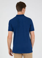 Men's Indigo Dyed Piqué Polo Shirt in Real Indigo