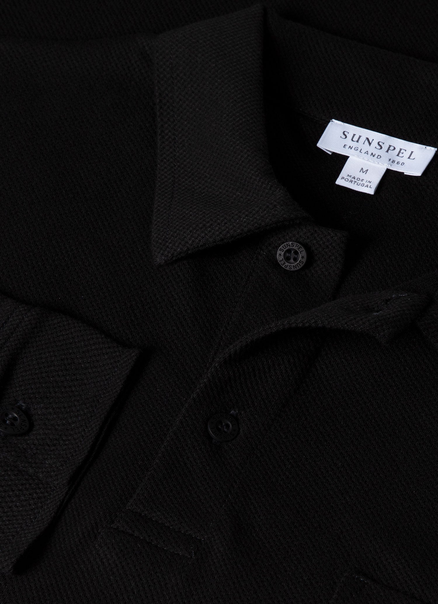 Men's Sea Island Cotton Riviera Polo Shirt in Black