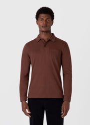 Men's Long Sleeve Riviera Polo Shirt in Cocoa Brown