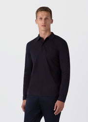 Men's Riviera Long Sleeve Polo Shirt in Navy