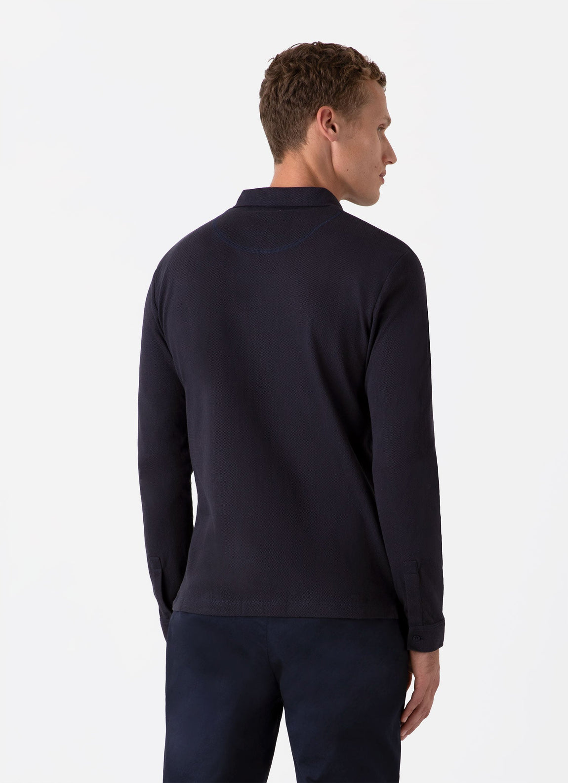 Men's Riviera Long Sleeve Polo Shirt in Navy