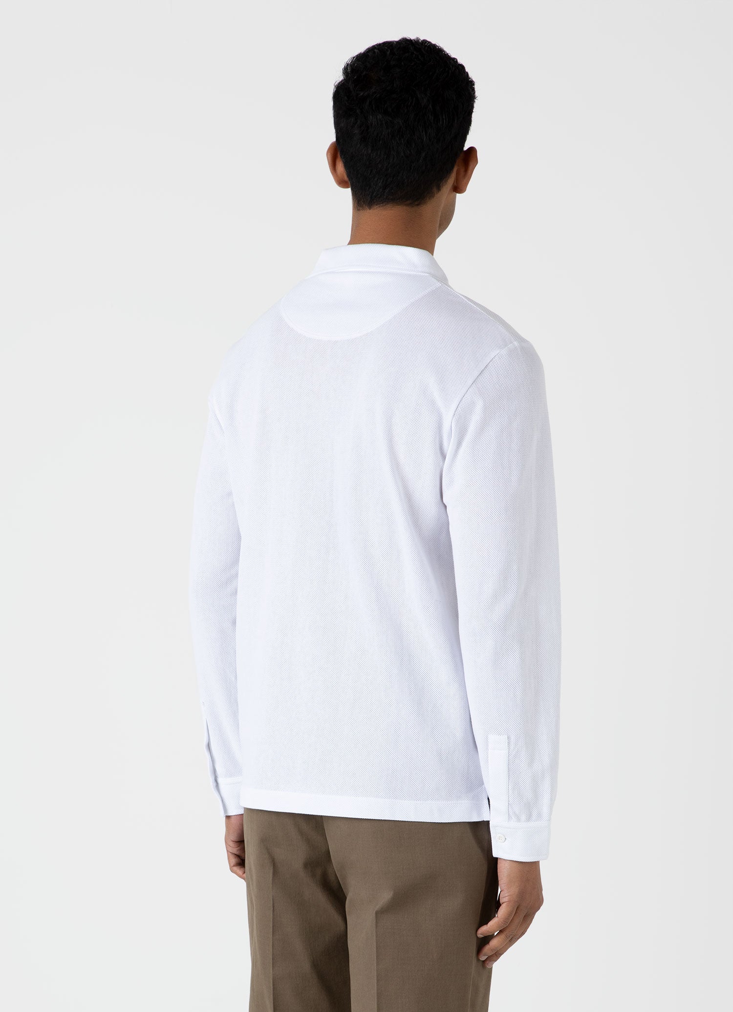 Men's Long Sleeve Riviera Polo Shirt in White