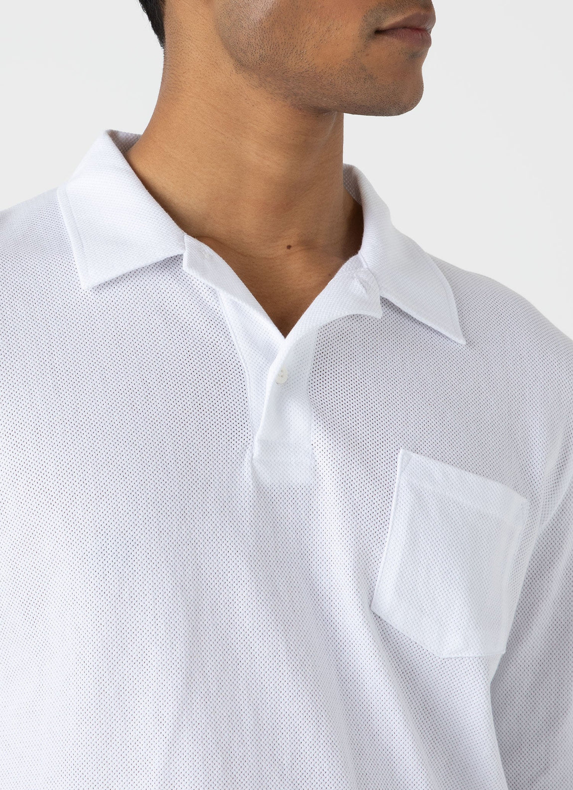 Men's Long Sleeve Riviera Polo Shirt in White