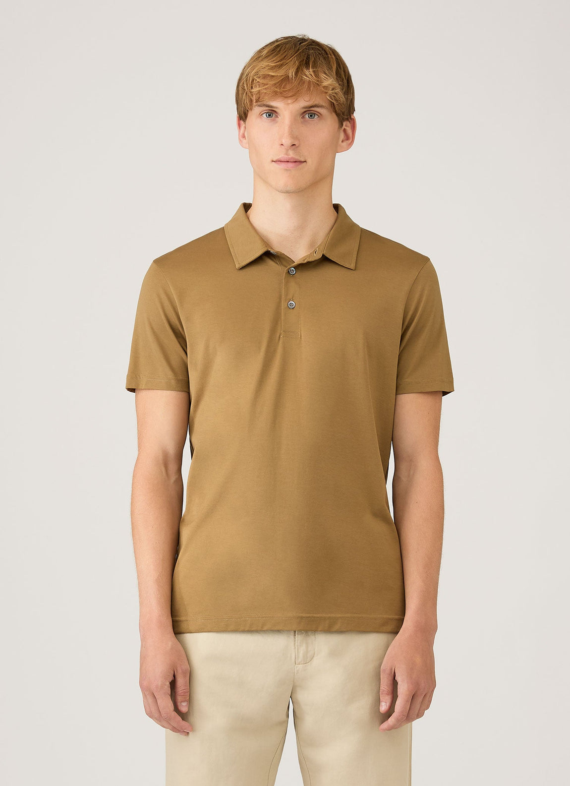Men's Classic Jersey Polo Shirt in Walnut
