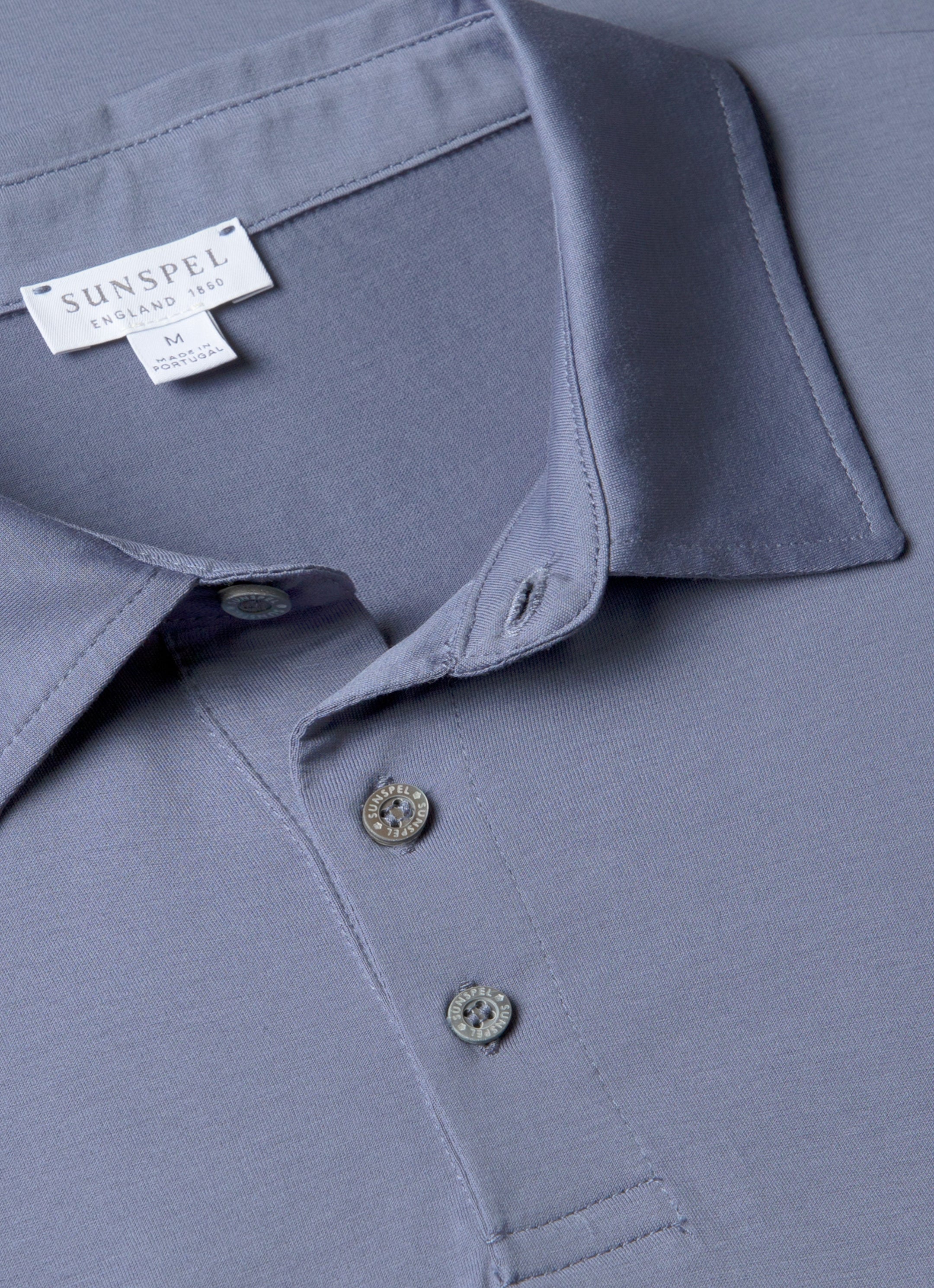 Men's Classic Jersey Polo Shirt in Selvedge Blue