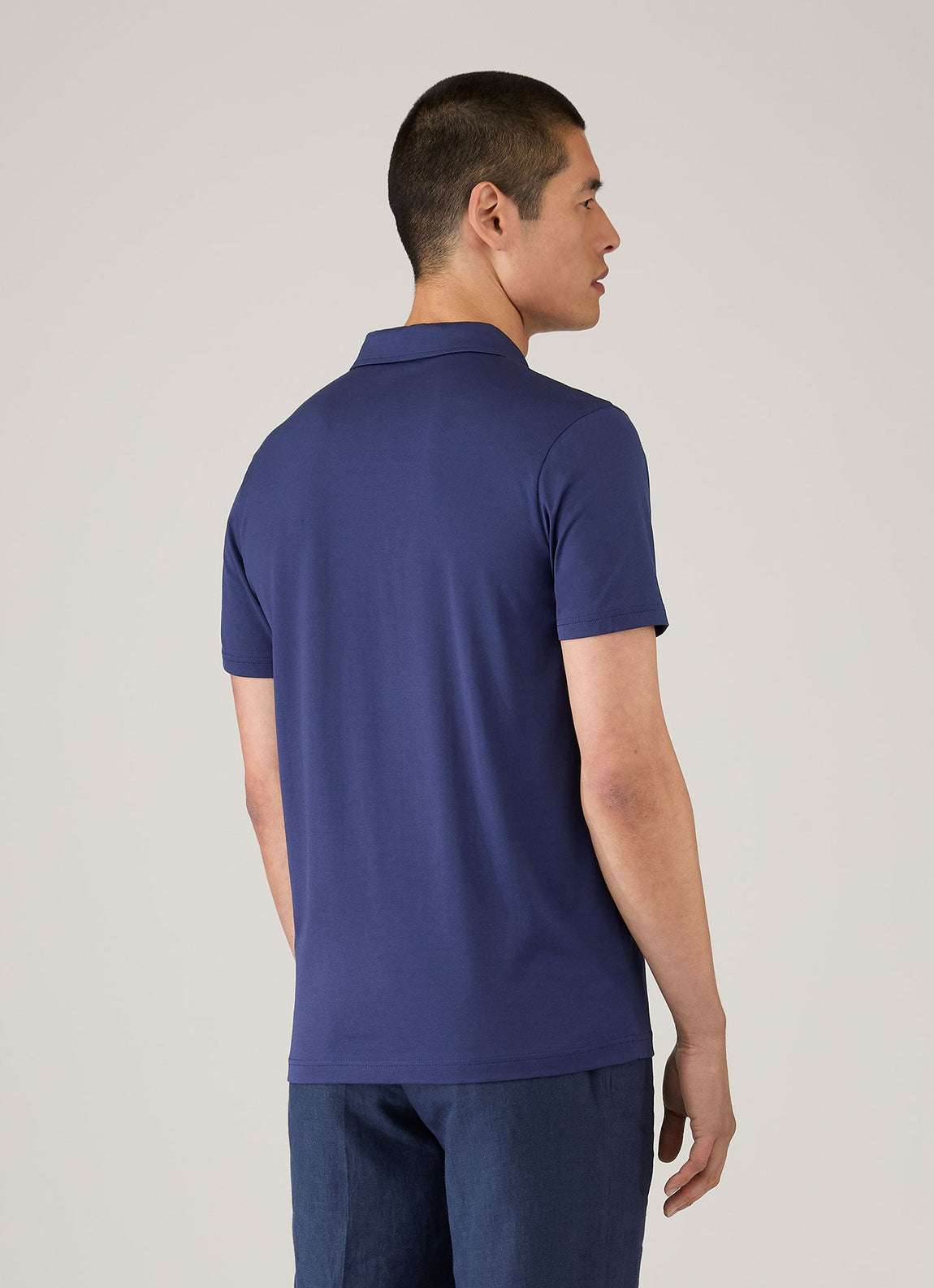 Men's Classic Jersey Polo Shirt in Ink Blue