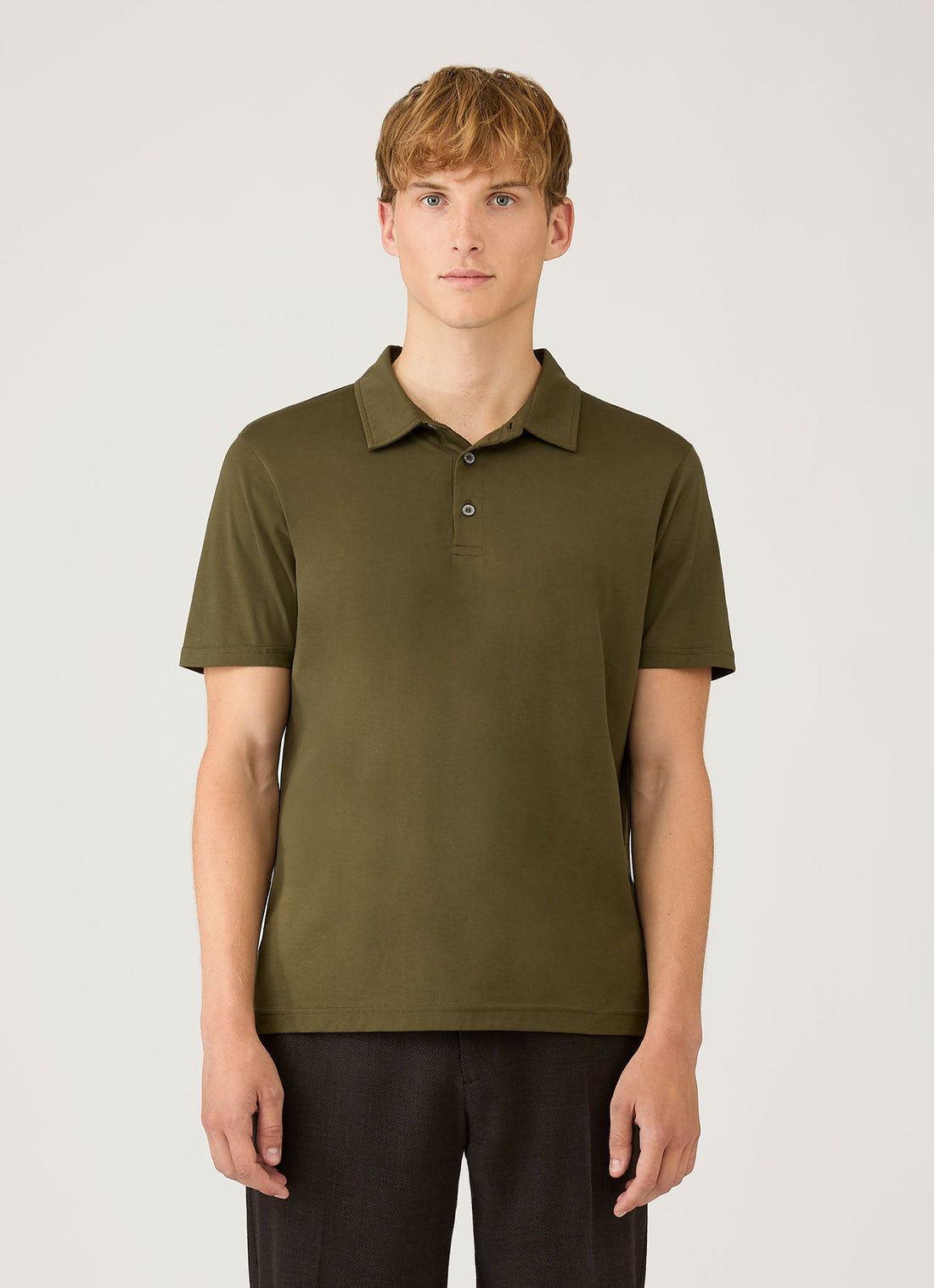 Men's Classic Jersey Polo Shirt in Deep Olive