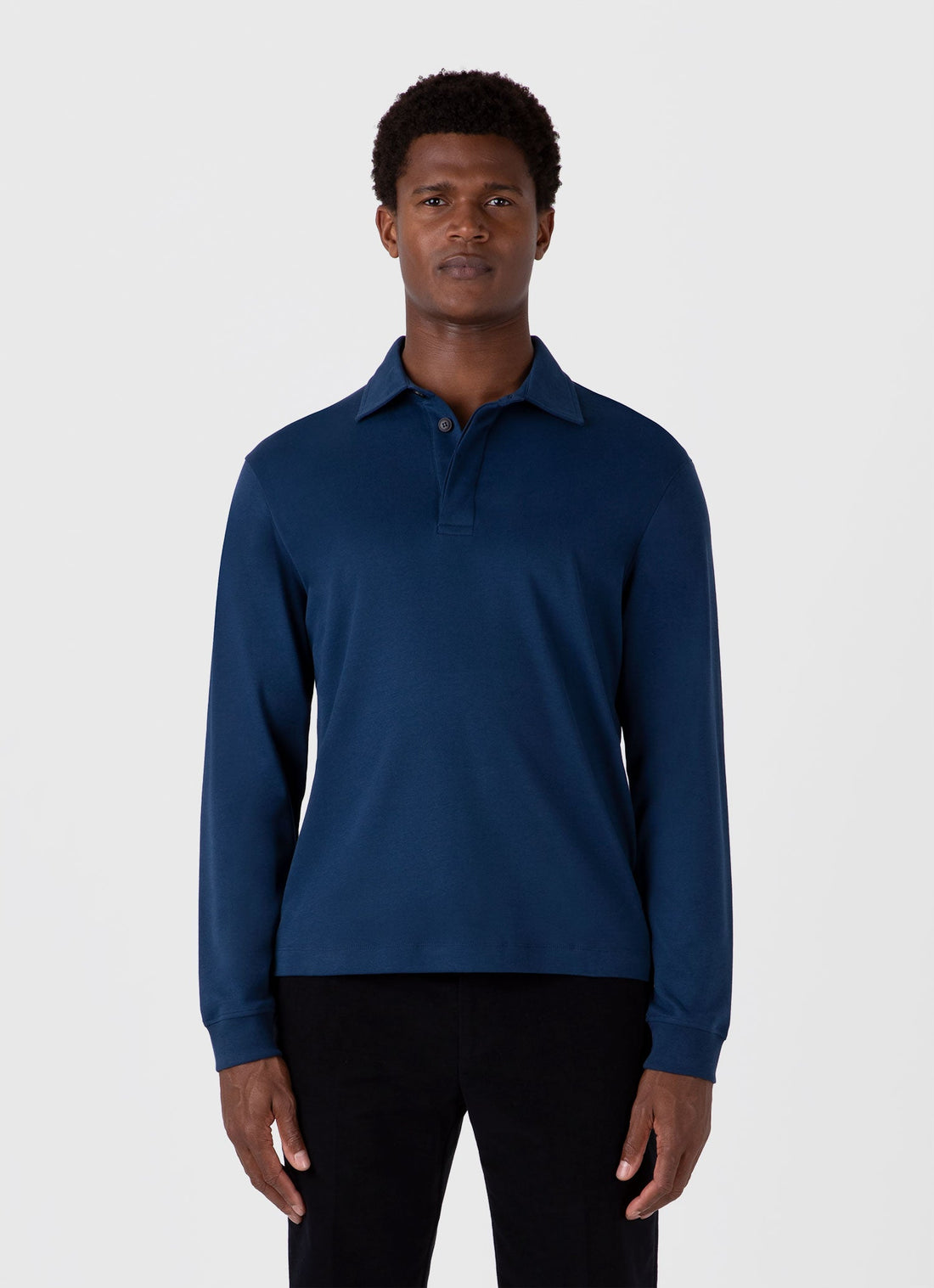 Men's Heavyweight Rugby Polo Shirt in Naval Blue