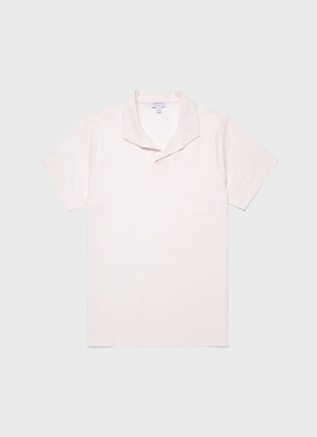 Men's Textured Jersey Polo Shirt in Ecru