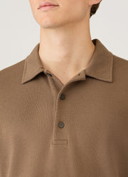 Men's Long Sleeve Cellulock Polo Shirt in Dark Cedar