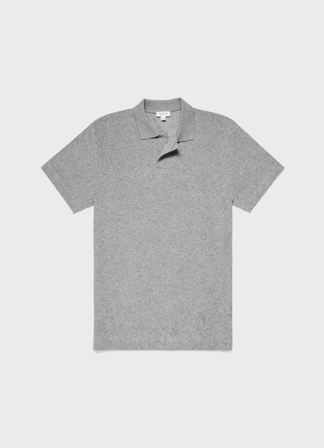 Men's Towelling Polo Shirt in Grey Melange