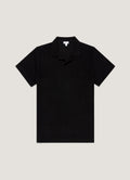 Men's Towelling Polo Shirt in Black