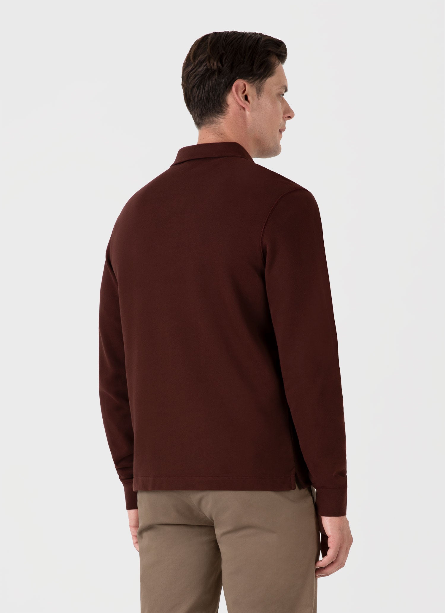 Men's Loopback Polo Sweatshirt in Raisin