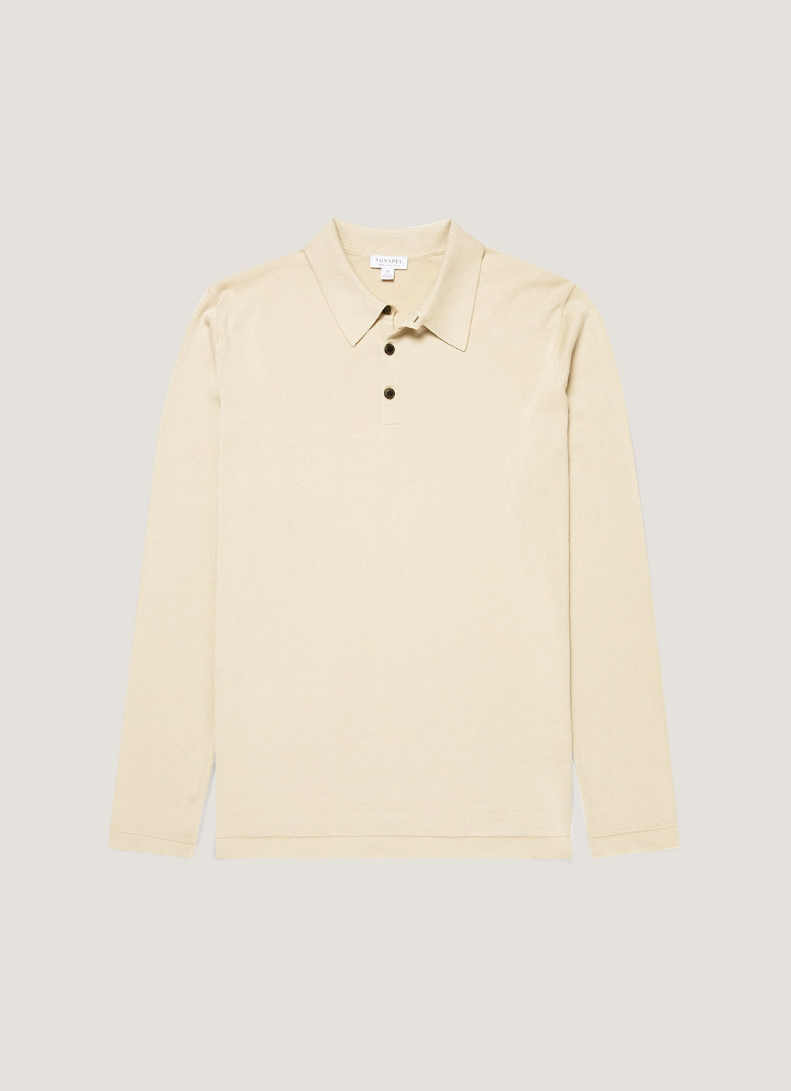 Men's Long Sleeve Sea Island Cotton Knit Polo Shirt in Hazelwood