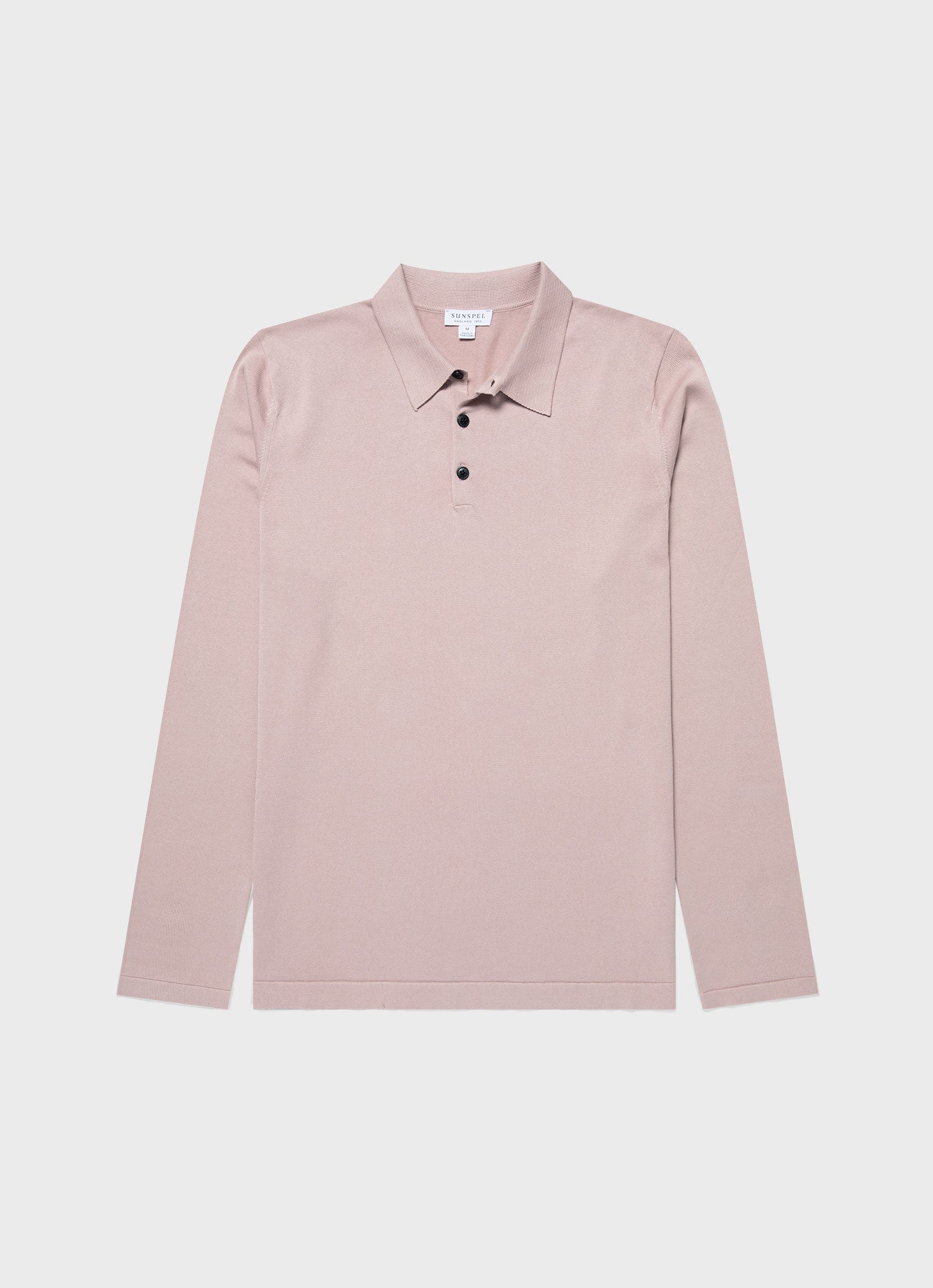 Men's pink long outlet sleeve polo shirt