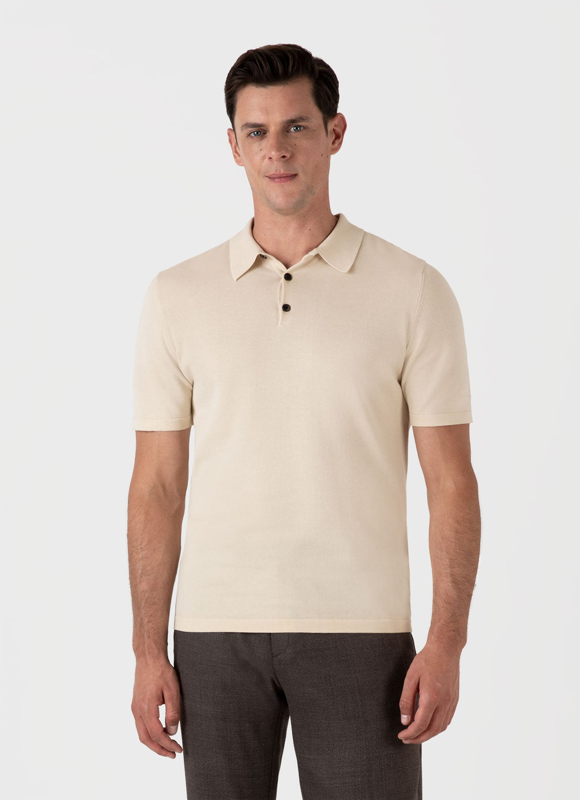 Men's Sea Island Cotton Polo Shirt in Undyed