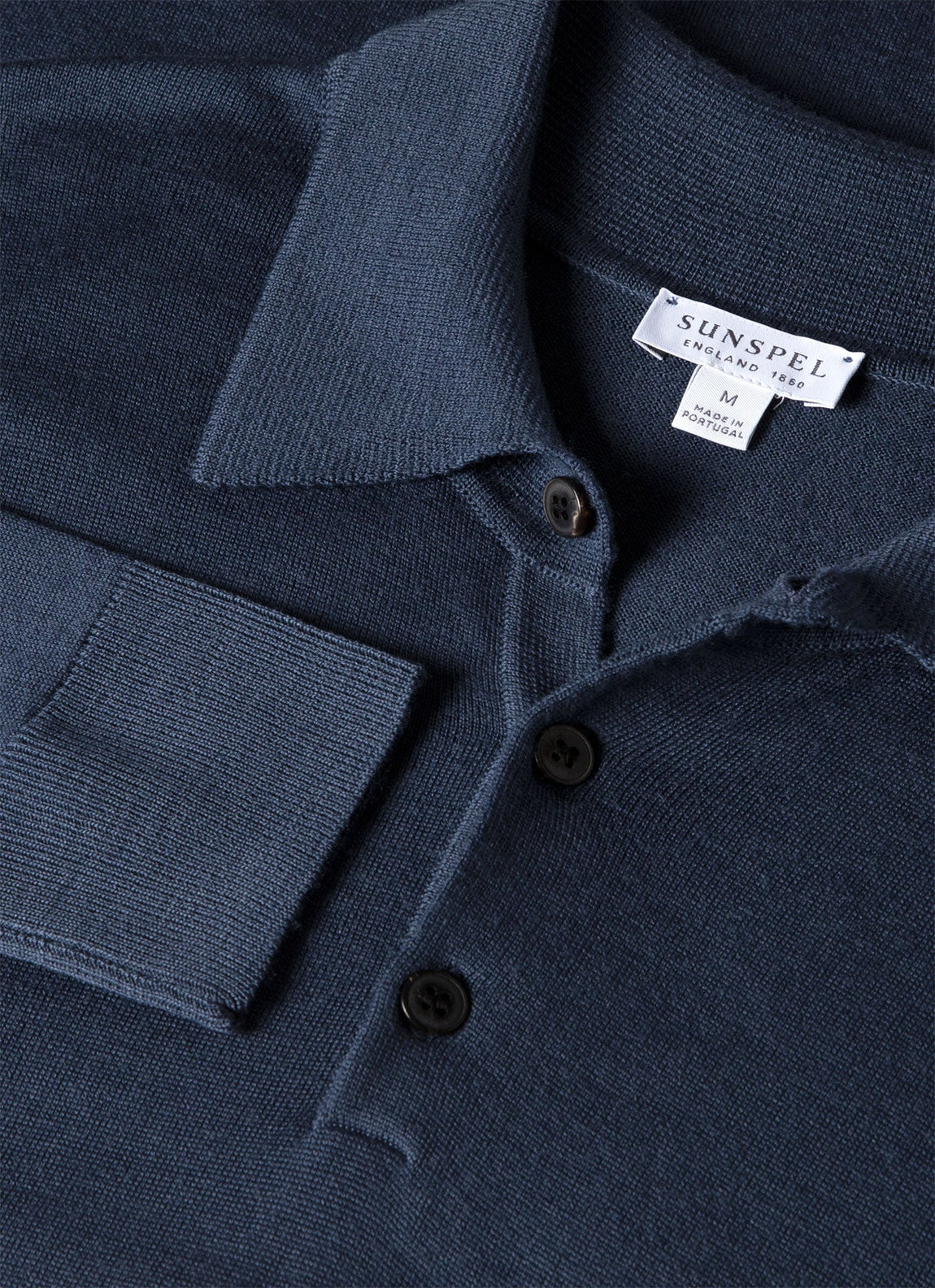 Men's Extra-Fine Merino Polo Shirt in Slate Blue