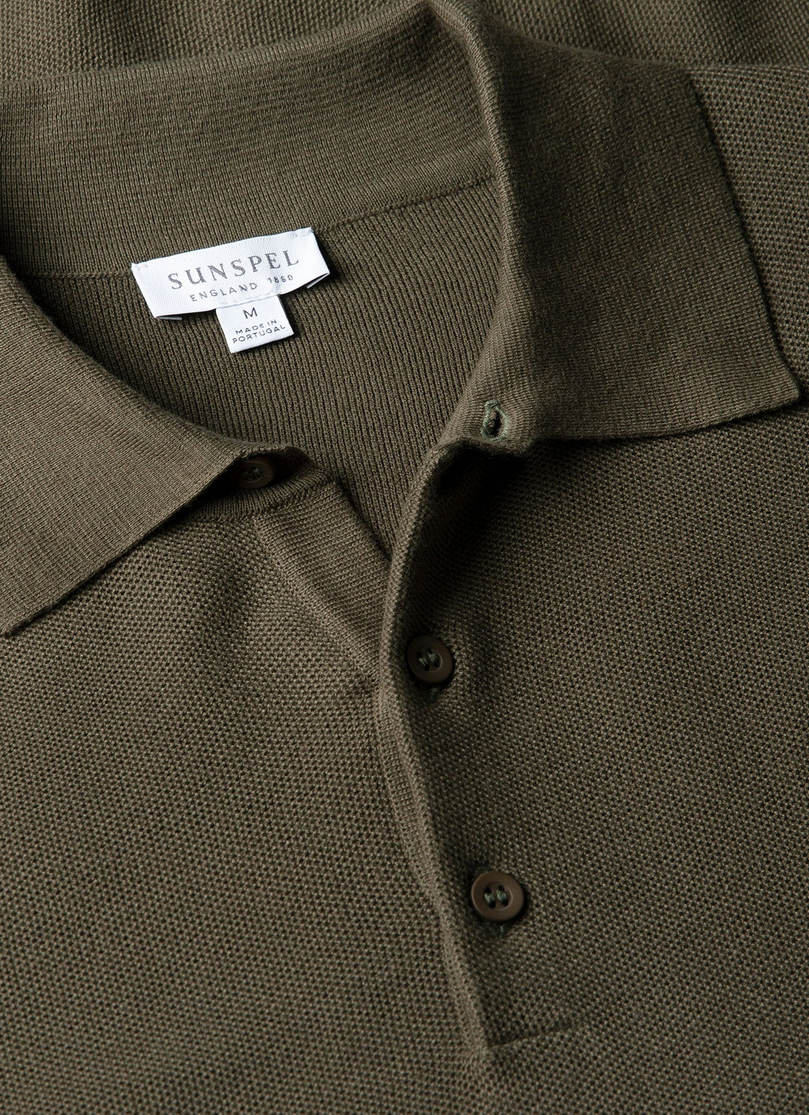 Men's Cotton Knit Polo Shirt in Khaki