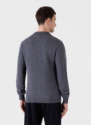 Men's Lambswool Polo Shirt in Slate Blue Twist