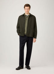 Men's Lambswool Polo Shirt in Sea Moss