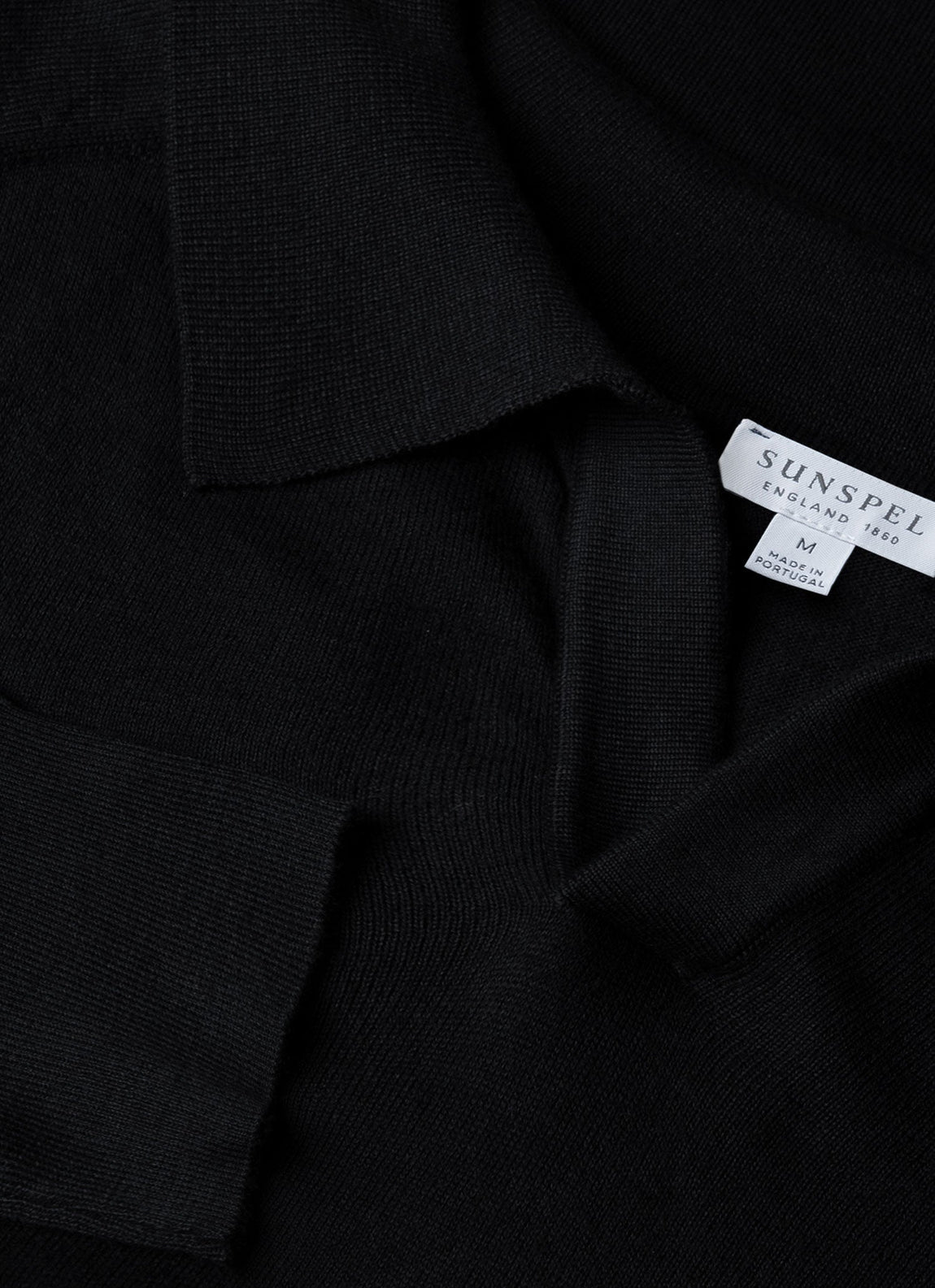 Men's Sea Island Cashmere Polo Shirt in Black