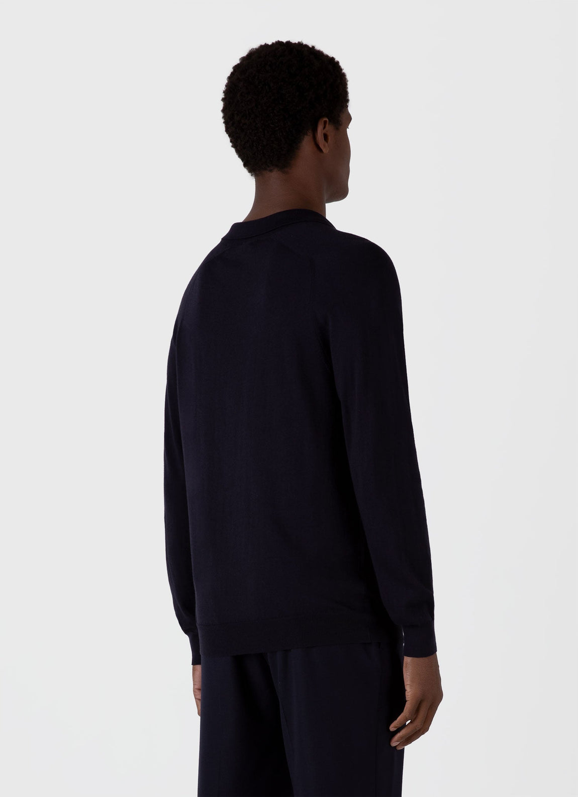 Men's Sea Island Cashmere Polo Shirt in Midnight Navy