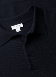 Men's Sunspel x MR PORTER Racked Stitch Polo Shirt in Navy