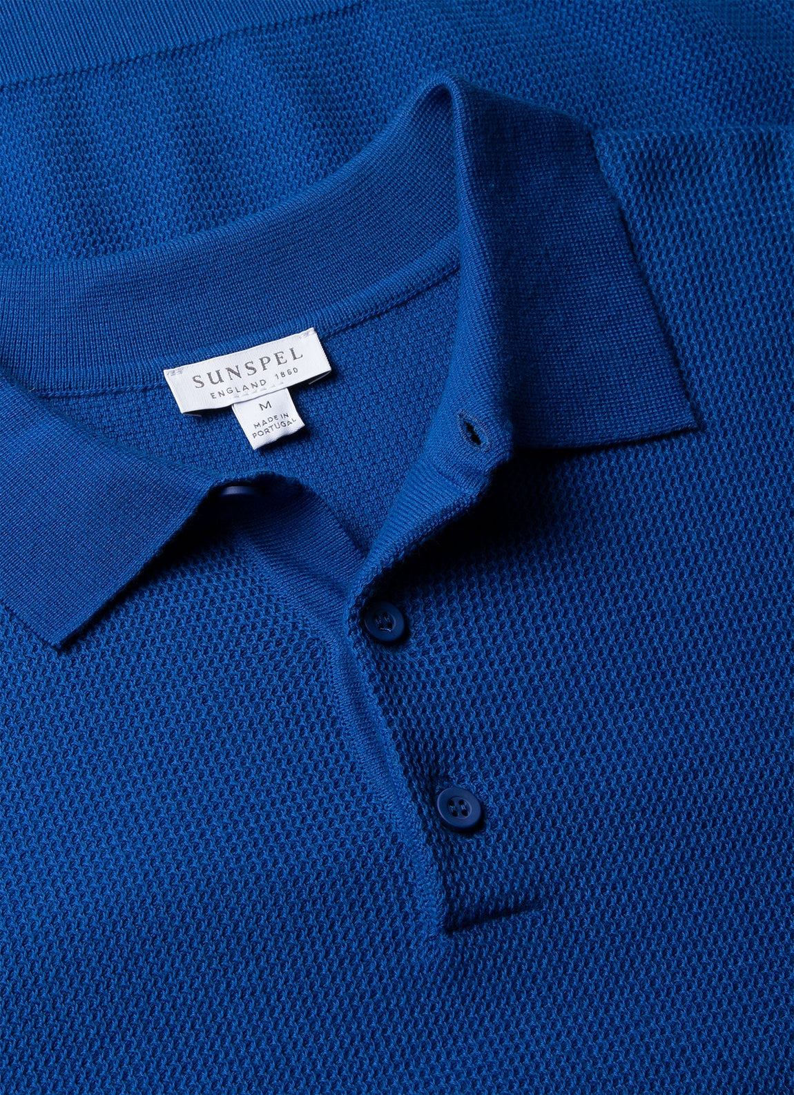 Men's Sunspel x MR PORTER Racked Stitch Polo Shirt in French Blue