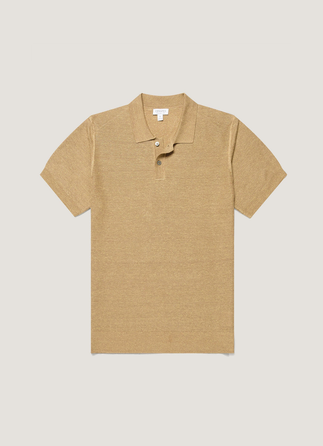 Men's Silk Linen Honeycomb Polo in Hazelwood