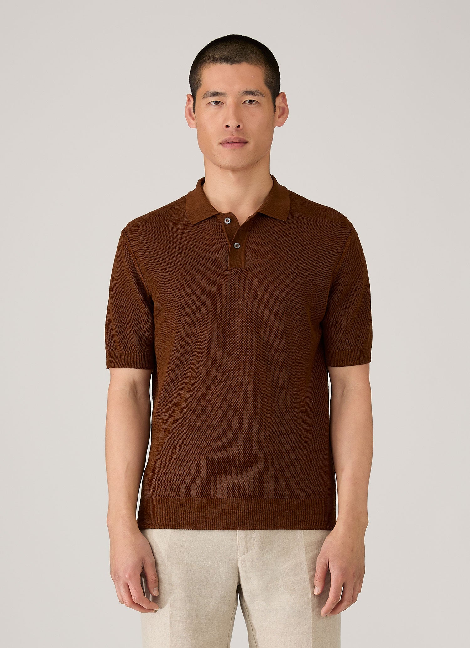 26SS ANCELLM L/S POLO BROWN サイズ2 L/S POLO(GRAY) – ANCELLM