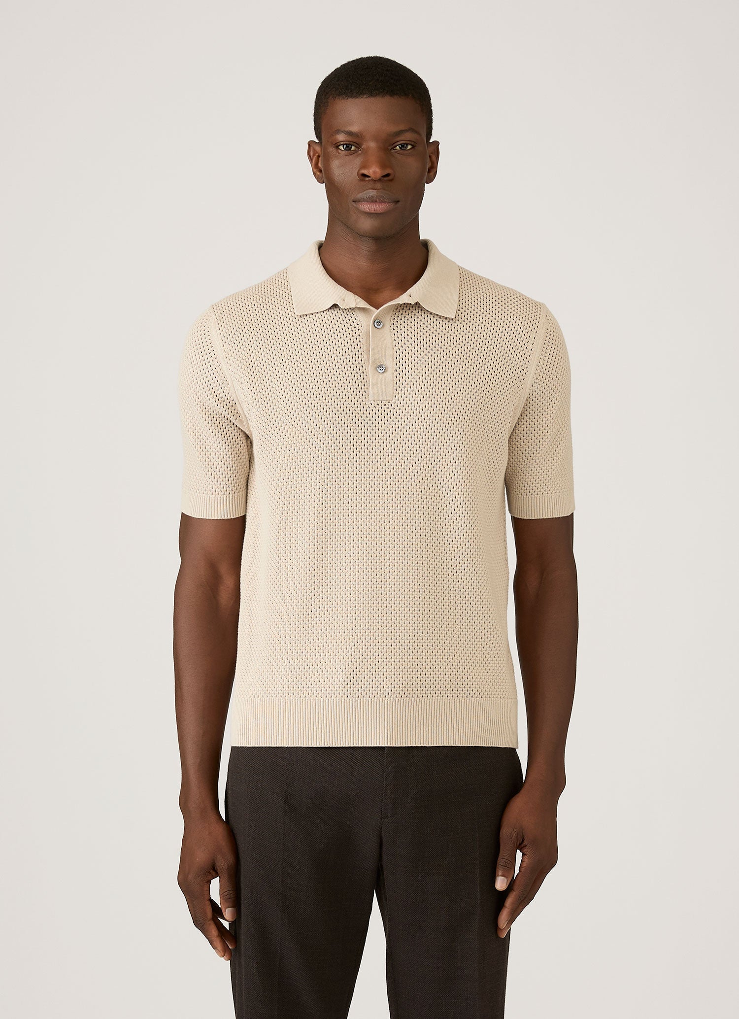 Men's Cotton Mesh Polo Shirt in Hazelwood