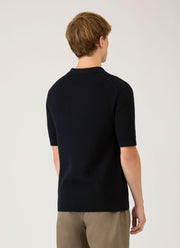 Men's Cotton Mesh Polo in Navy