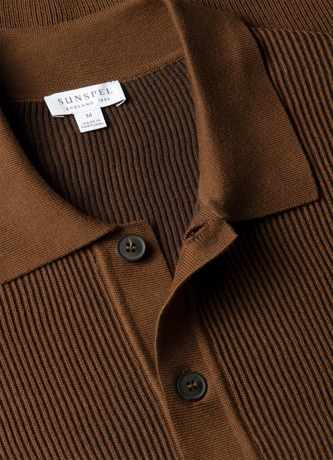 Men's Contrast Rib Polo Shirt in Bronze