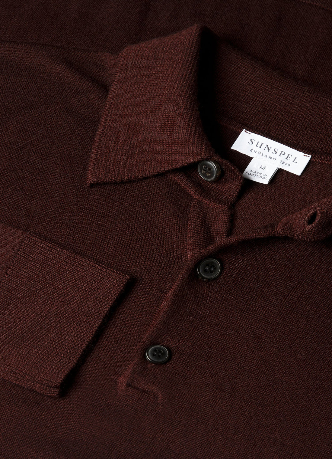Men's Extra-Fine Merino Knitted Polo Shirt in Bakelite