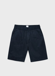 Men's Cotton Linen Drawstring Shorts in Navy