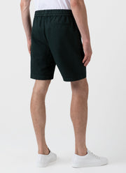 Men's Cotton Linen Drawstring Shorts in Seaweed