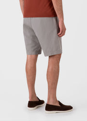 Men's Cotton Linen Drawstring Shorts in Pewter