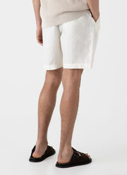 Men's Linen Drawstring Short in White