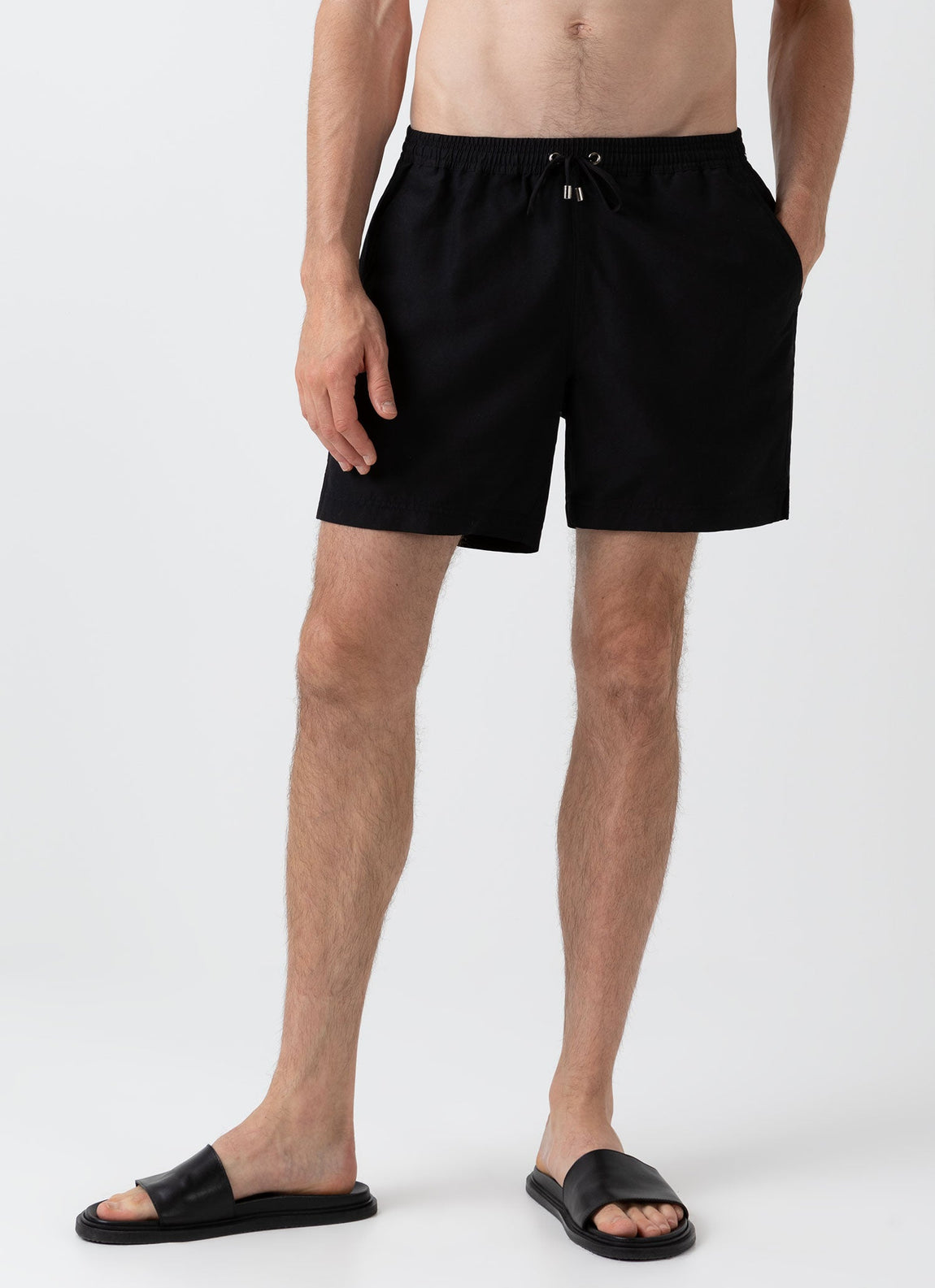 Men's Drawstring Swim Shorts in Black