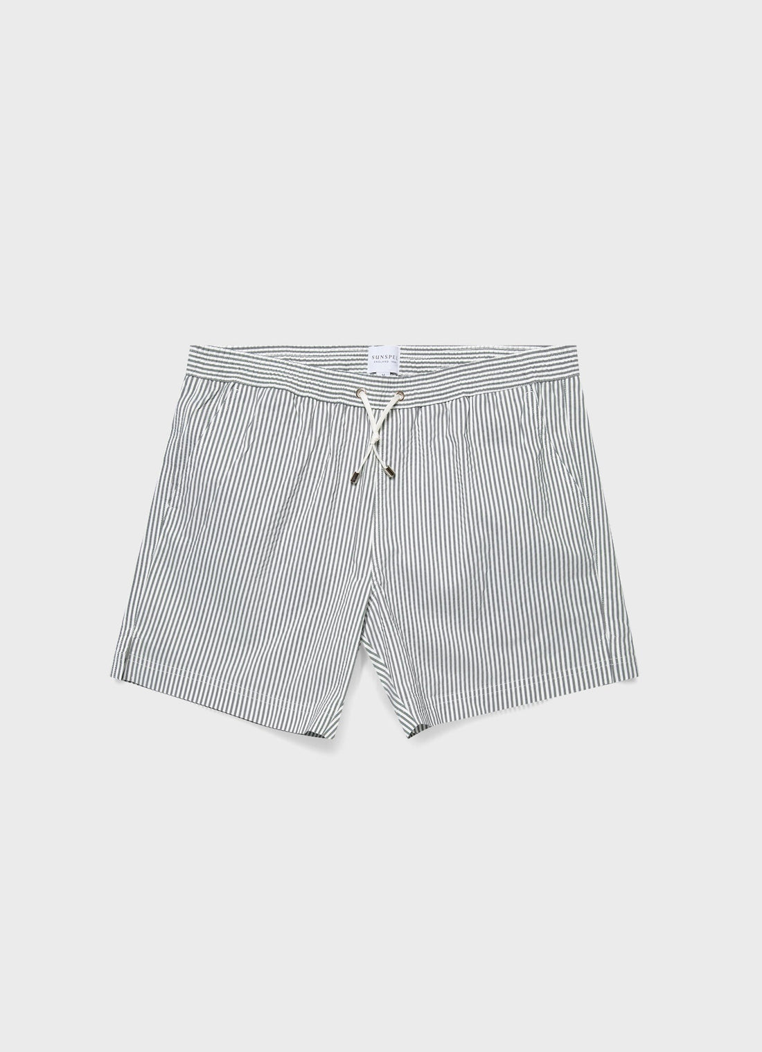 Men's Drawstring Swim Shorts in Dusk Green/White