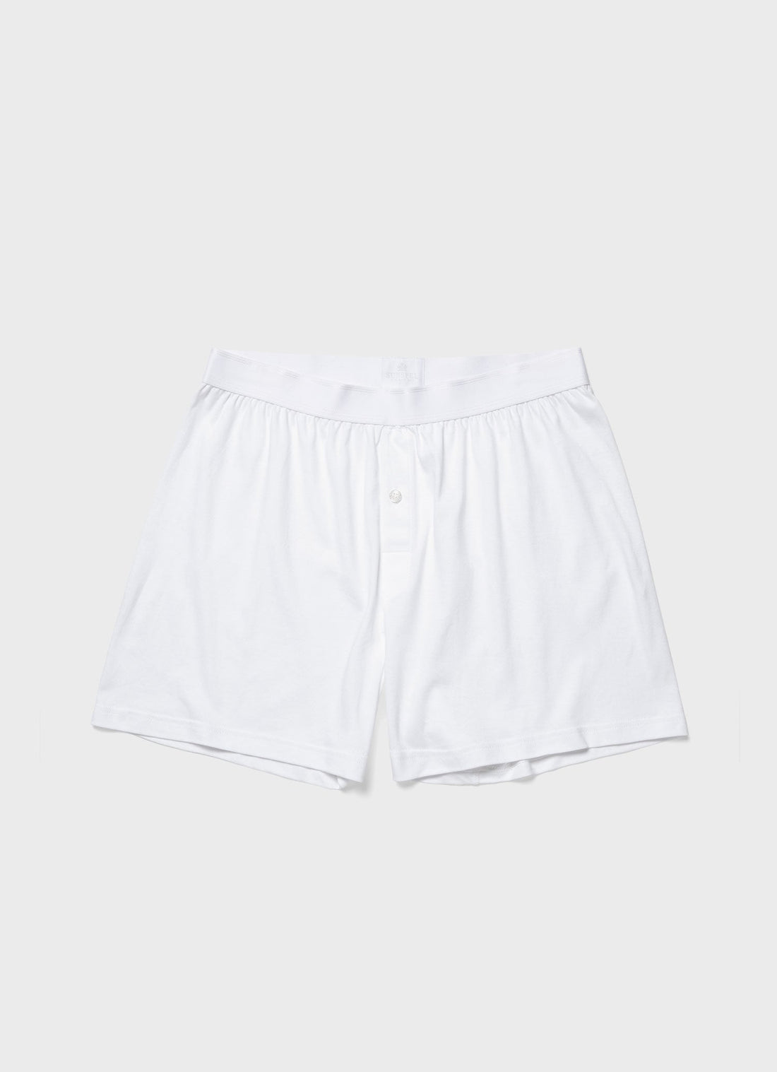 Men's Sea Island Cotton One-Button Shorts in White