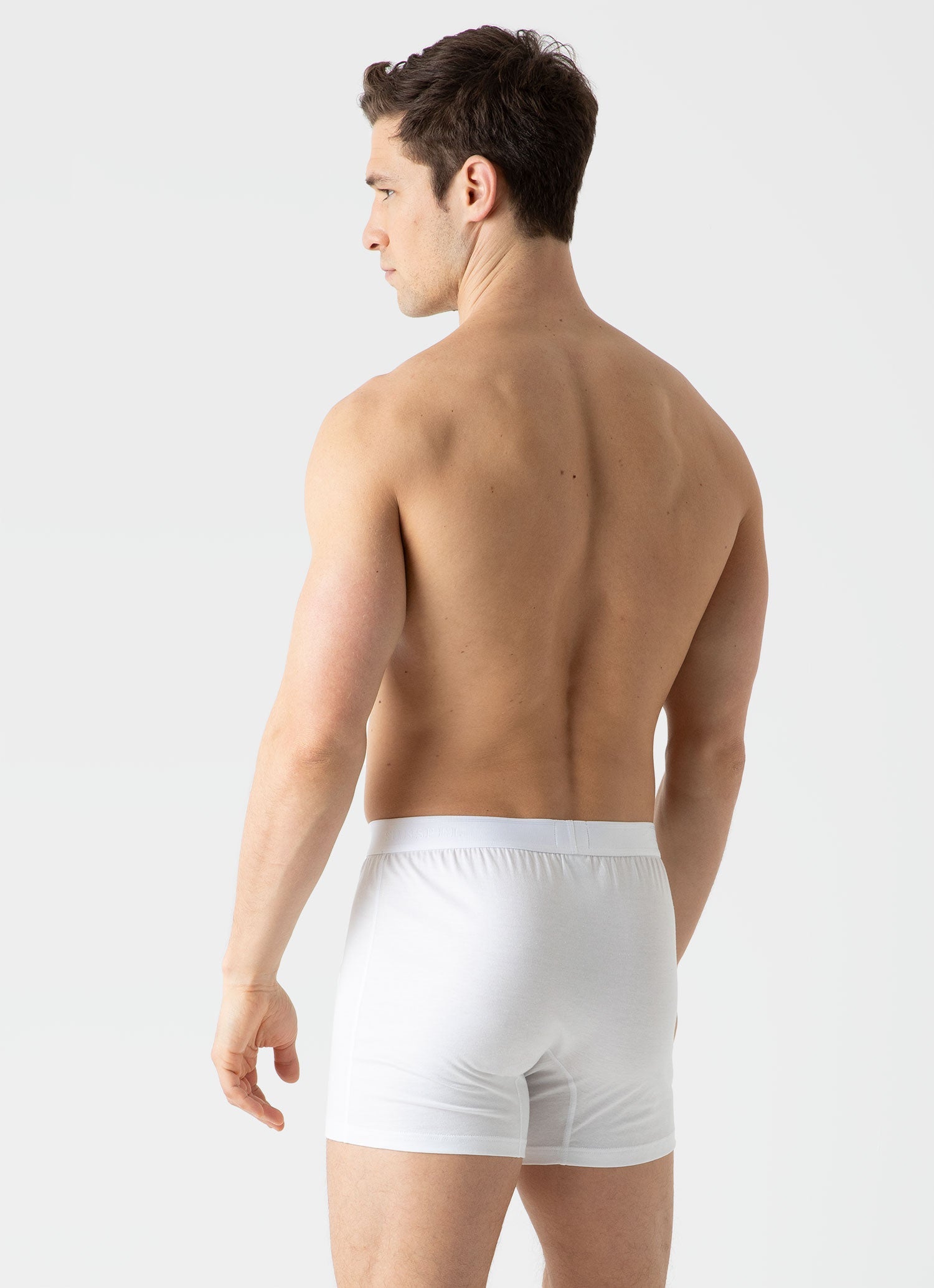 Men's Superfine Cotton Two-Button Boxer Briefs in White