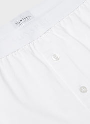 Men's Superfine Cotton Two-Button Boxer Briefs in White